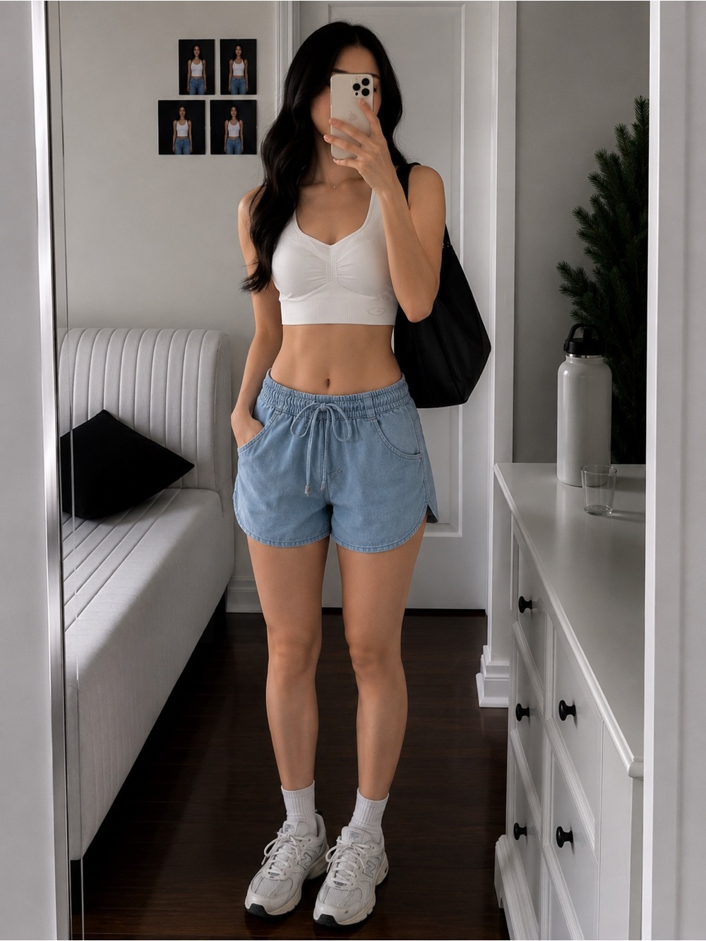 Seamless Racerback Sports Bra - White champion